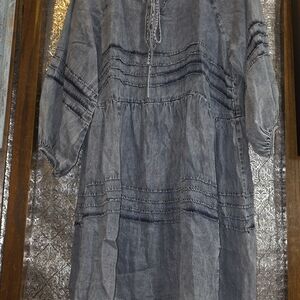 Easel  Denim Chambray Dress (Soft) Flowy Boho EASTER